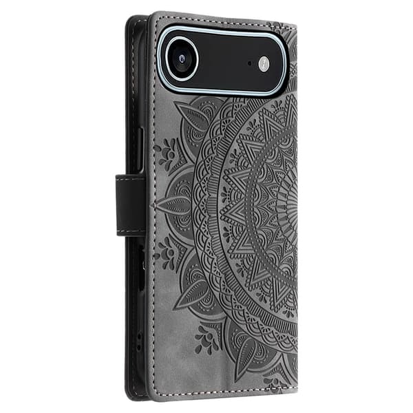 För iPhone Air Stativfodral Totem Plånboksfodral - Grå grå