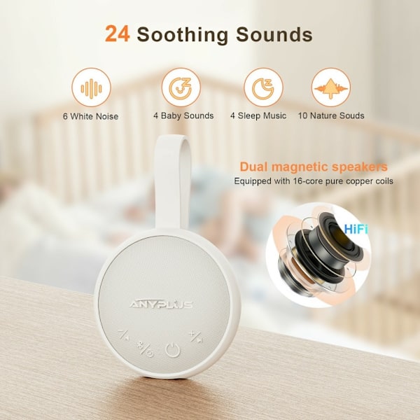 White Noise Machine Bluetooth-kaiutin Vauvan lasten aikuisten unta avustava äänilaite White