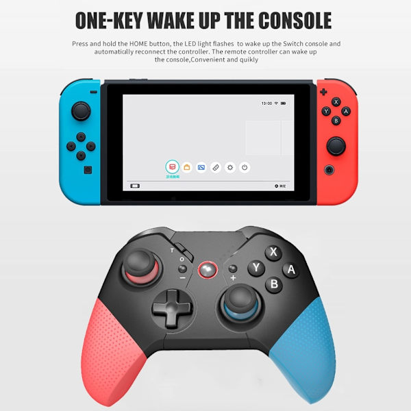 Kompatibel med Nintendo Switch trådløs spillkontroller vibrasjonsdesign - blå+rød Red
