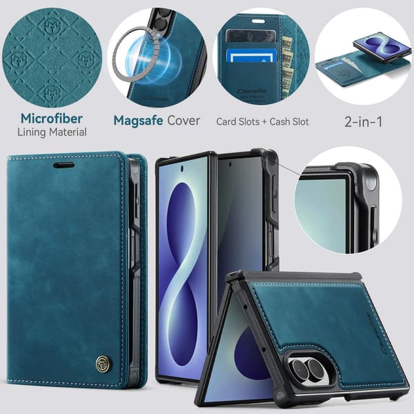 CASEME Magnetiskt plånboksfodral till Samsung Galaxy Z Fold8 Grön