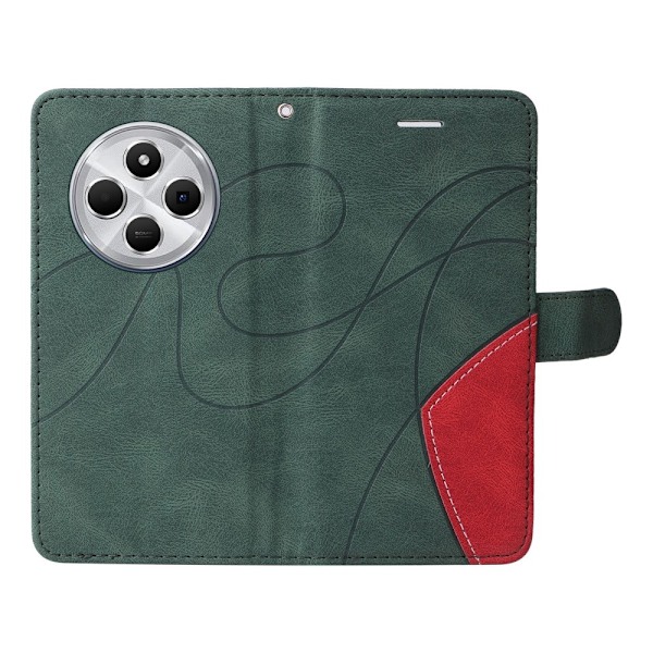 Til Xiaomi Redmi 14C KT-serie-1 dobbeltfarve tegnebog Green
