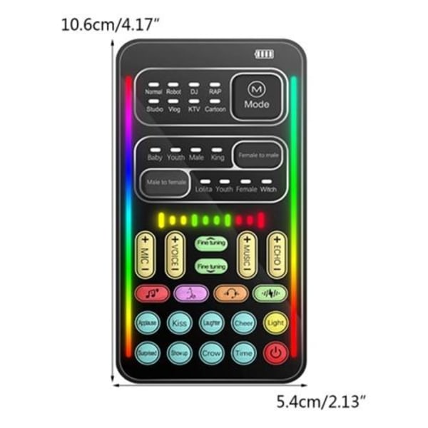 Stemmeforandrer Lydkort Bluetooth Lydkort Direktesending Black