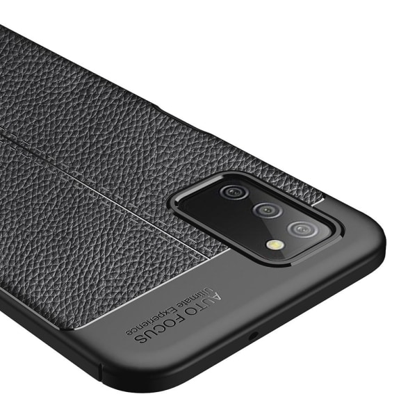 Samsung Galaxy A03s TPU Case Shell Litchi Texture - Svart Black