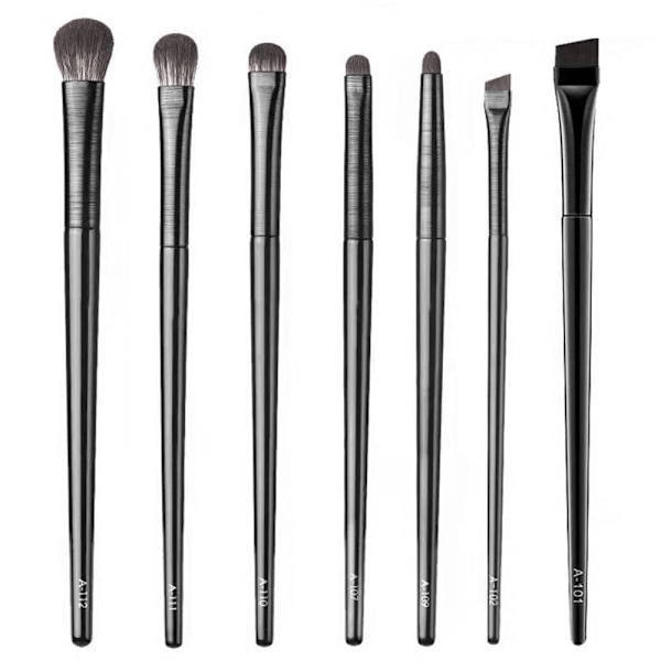 7 stk øjenskygge børste sæt Makeup øjenbryn - 6 børster + 1 vinklet Black