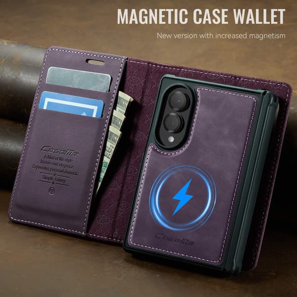 CASEME Magnetiskt plånboksfodral till Samsung Galaxy Z Fold8 Lila