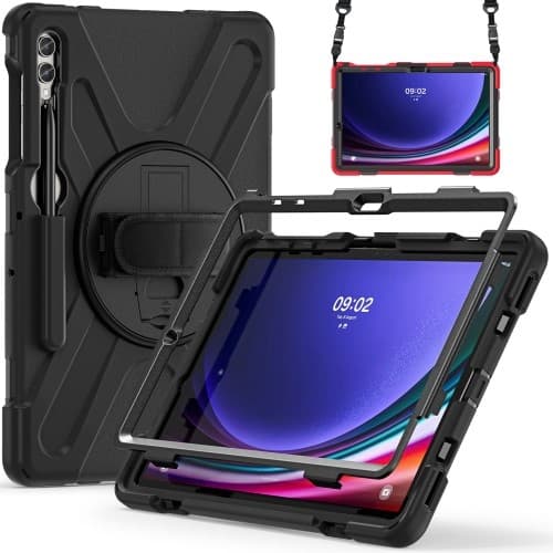 Samsung Galaxy Tab S10+ / S9 FE+ / S9+ / S8+ / S7+ raskas kuorikotelo Black