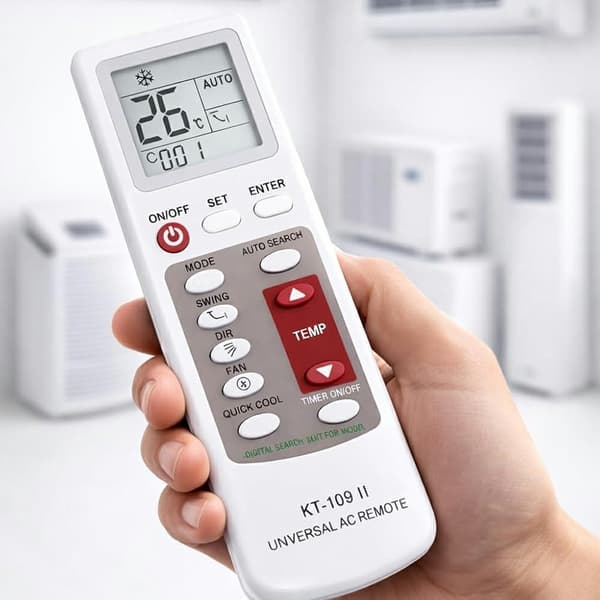 Fjärrkontroll Universal KT-109II för Air Conditioner AC luftkonditionering Vit