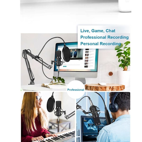 Studio Live Streaming -tallennusmikrofoniteline Black