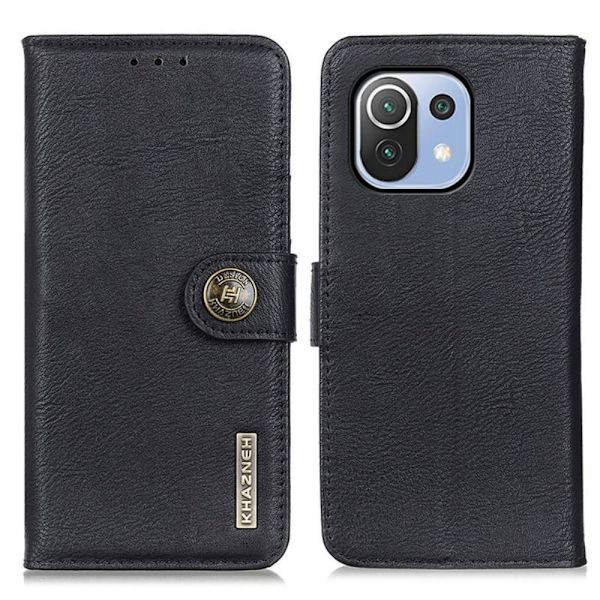 KHAZNEH Wallet Stand Case for Xiaomi Mi 11 Lite - Black Black