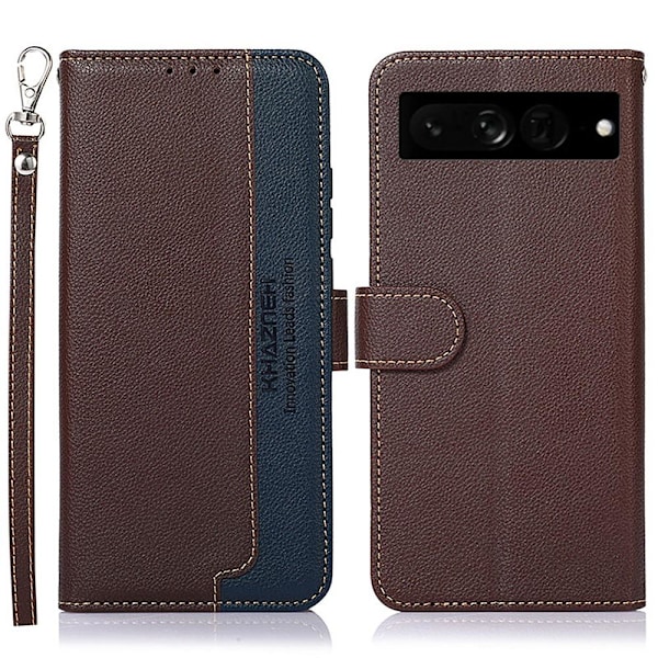KHAZNEH Telefondæksel til Google Pixel 7 Pro - Brun/Blå Brown