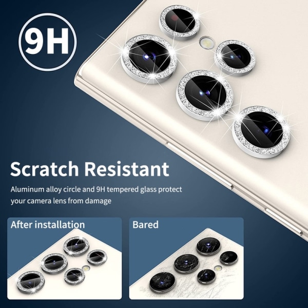 ENKAY For Samsung Galaxy S24 Ultra Camera Lens Protector Tempered Glass Silver