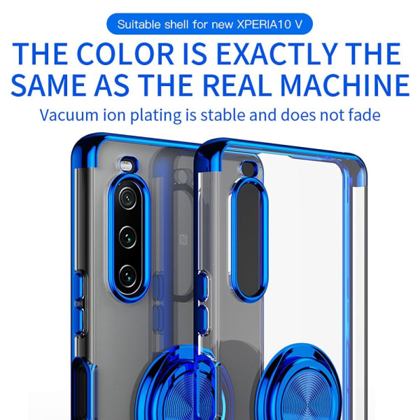 För Sony Xperia 10 V skal Finger Ring TPU Transparent