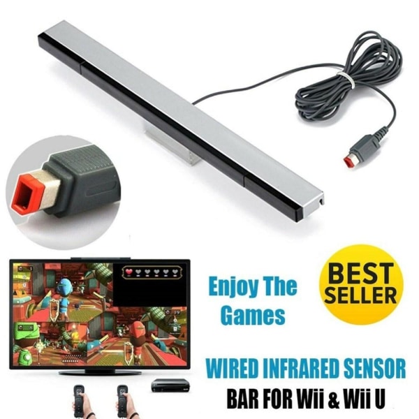 Nintendo Wii Sensor Modtager Kablet Infrarød IR White