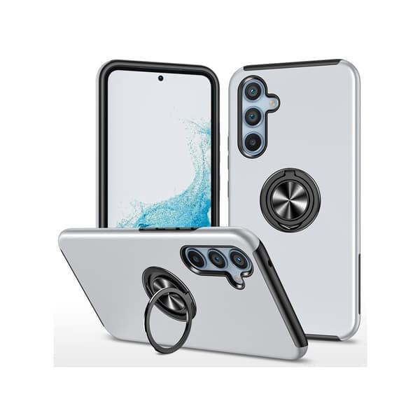 Samsung Galaxy S26 Fingerring Kickstand Hybrid Taske - Sølv Silver