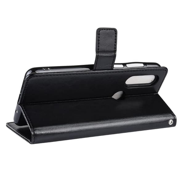 Motorola One Action Crazy Horse Lompakkoteline Black