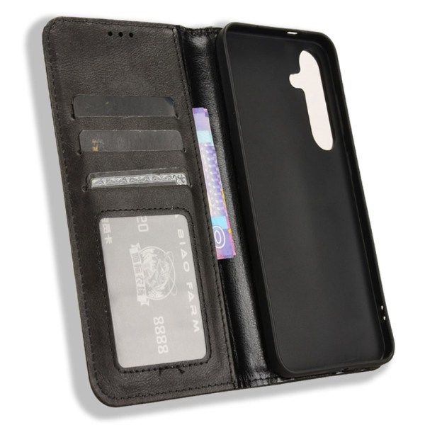 Wallet Stand Flip-telefonetui til Samsung Galaxy S24 Plus - Sort Black