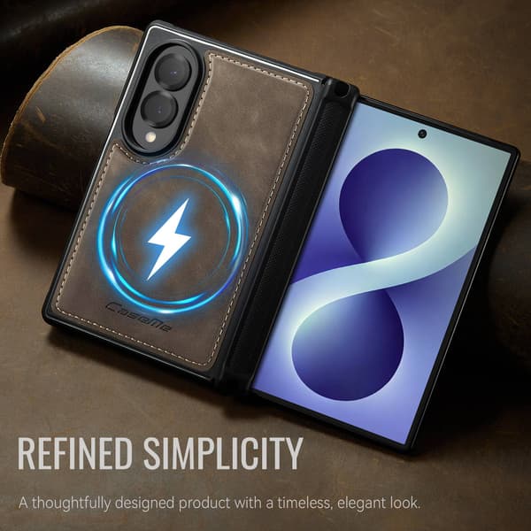 CASEME Magnetiskt telefonfodral till Samsung Galaxy Z Fold8 Brun