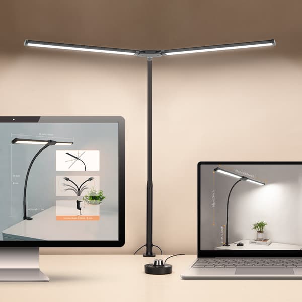 Dimbar LED-bordlampe med klemme og fjernkontroll Black