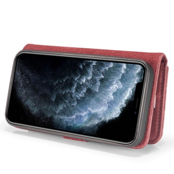 DG.MING iPhone 13 Pro Split Läder Plånboksfodral - Röd Röd