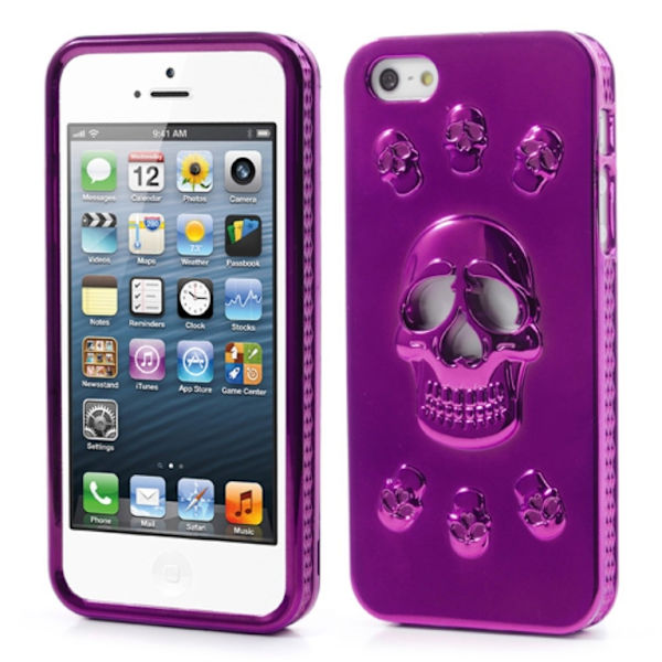 iPhone 5/5s Dödskalle ,Skull Skal LILA