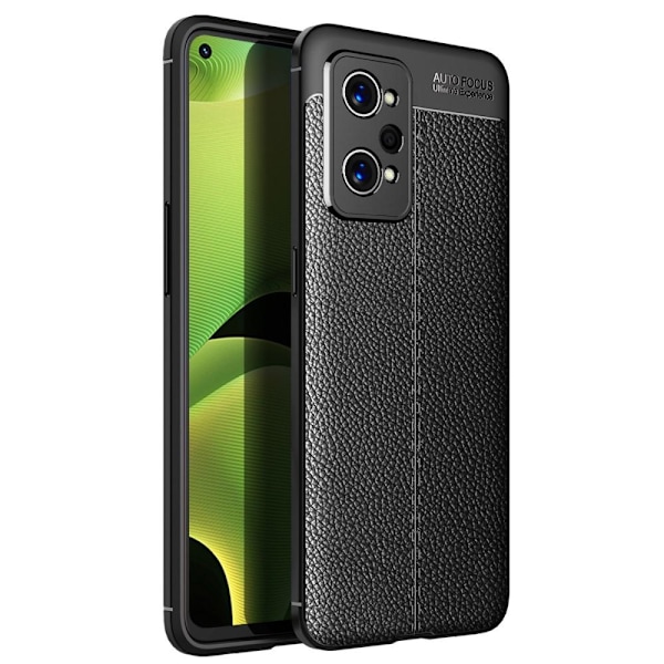 Realme GT Neo2 TPU skal Litchi Texture - Svart Svart
