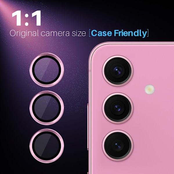 NORTHJO for Samsung Galaxy S25 Herdet Glass Kameralinsebeskytter Pink