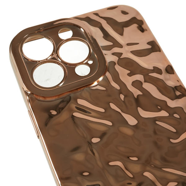 Till iPhone 15 Pro Max TPU-skal Elektropläterad Rynkad - Guld Guld