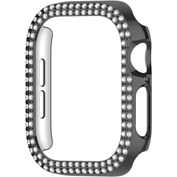 För A Watch Series 10 42mm Fodral Skal Ram Bling Rhinestone Decor - Svart Svart