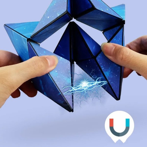 Fidget 3D Magic Cube Transformable Puzzle - Mekanisk Multicolor