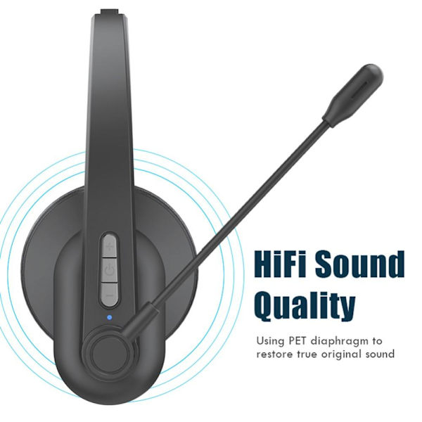 OY631 Bluetooth 5.3 -kuulokkeet Asiakaspalvelukuulokkeet mikrofonikuulokkeilla. Black
