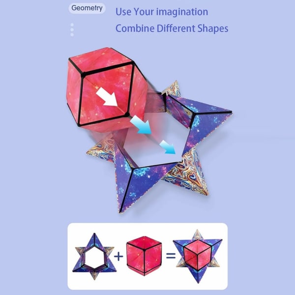 Fidget 3D Magic Cube Transformert Puslespill - Mekanisk Multicolor