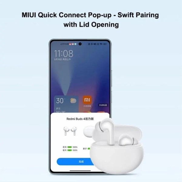 XIAOMI Redmi Buds 4 Active Bluetooth hörlurar Headset - Vit Vit
