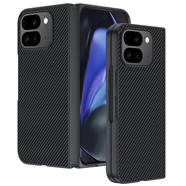 Mobilskal till Google Pixel 10 Pro Fold med kolfibertextur Svart