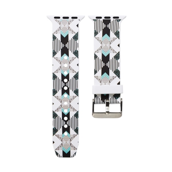 Silicone Watchband for Apple Watch 4 40mm, Series 3 / 2 / 1 38mm - Vertical Stri Multicolor