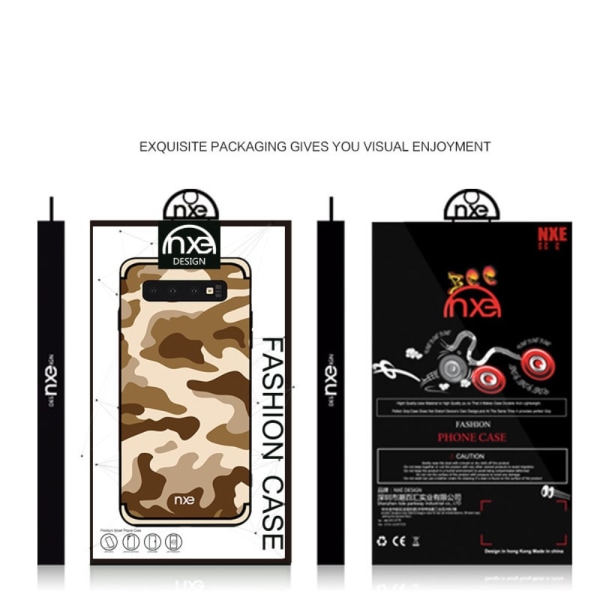 NXE Camouflage Pattern PC TPU Hybrid Case for Samsung Galaxy S10e - Brown Brown