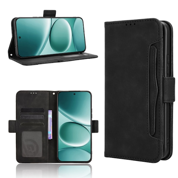 Til Xiaomi Redmi Note 15 Pro 5G Case Pung Etui Shell Telefon Case Ekstra kort - Sort Black