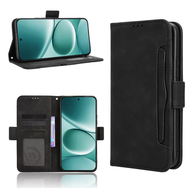 Xiaomi Redmi Note 15 Pro 5G Case -lompakkokotelolle Shell Phone Case Extra Card - musta Black
