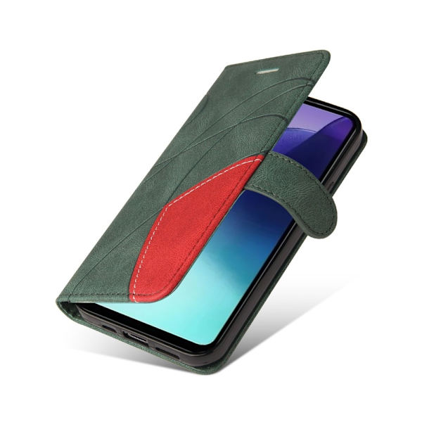 Til Xiaomi Redmi 14C KT-serie-1 dobbeltfarve tegnebog Green