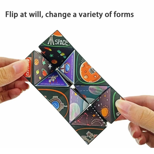 Fidget 6x6x6cm 3D magnetisk kube skiftende magisk terningpuslespill Multicolor