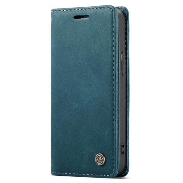 CASEME Retro lompakkokotelo iPhone 13 - Sininen Blue