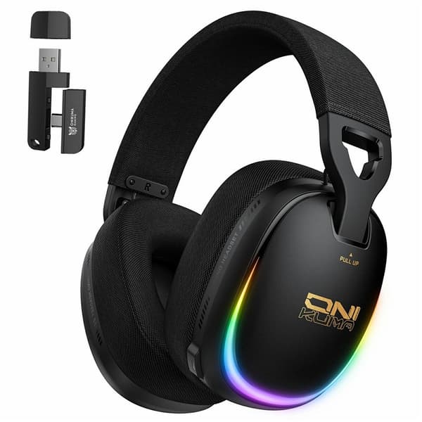 ONIKUMA GT805 Gaming Headset 4 Tilstande Trådløs/Kabelbaseret Over-Ear RGB - Sort Black