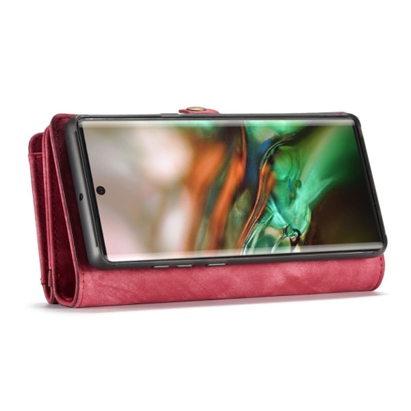CASEME Samsung Galaxy Note 10 Retro läder plånboksfodral - Röd Röd