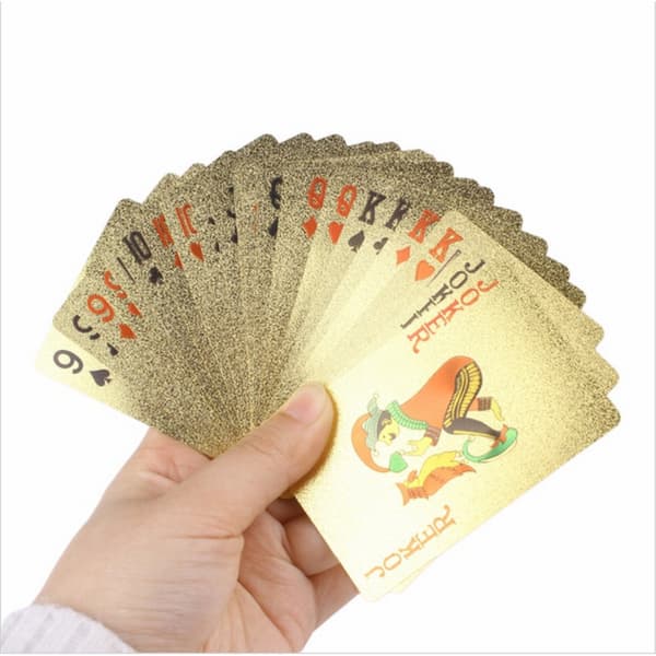 54stk Creative Vandtæt 100 Dollar Plastic Poker spillekort - Guld Gold