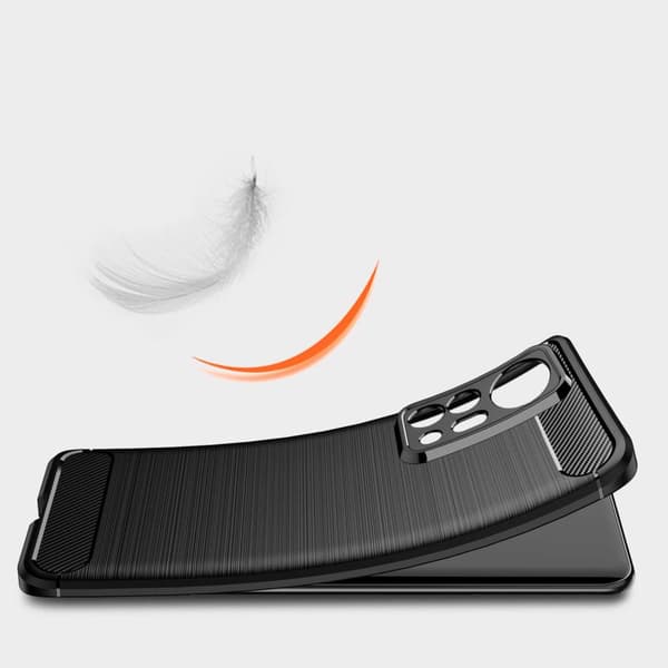 Xiaomi 12 Pro Kulfiber Tekstur TPU - kabinet - Sort Black