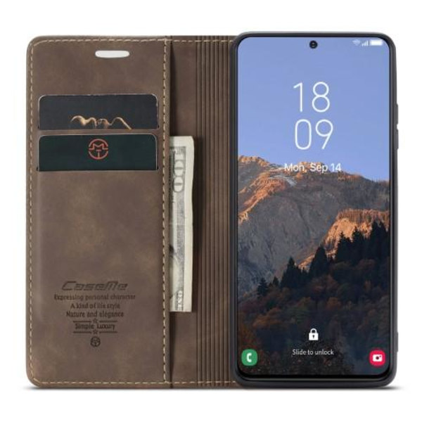CASEME Retro lompakkokotelo Samsung Galaxy S23: lle - Kahvi Brown