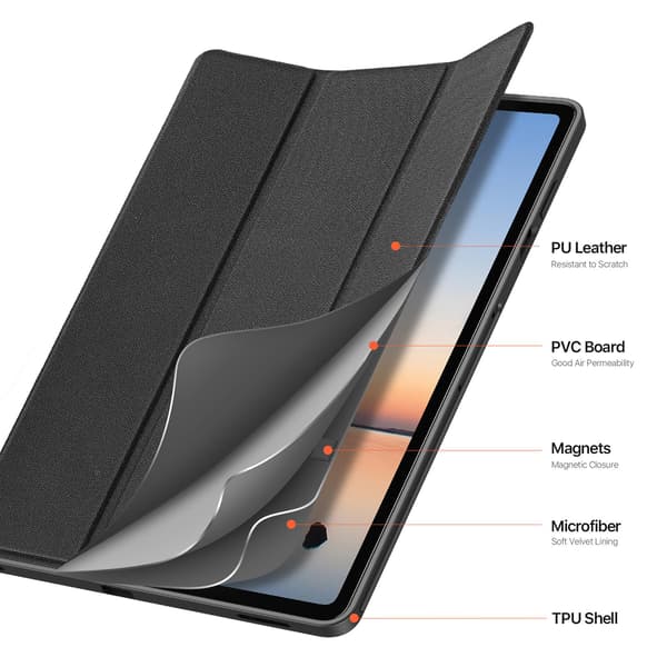 DUX DUCIS Tabletcover med støtteben til Samsung Galaxy Tab S12+ Black