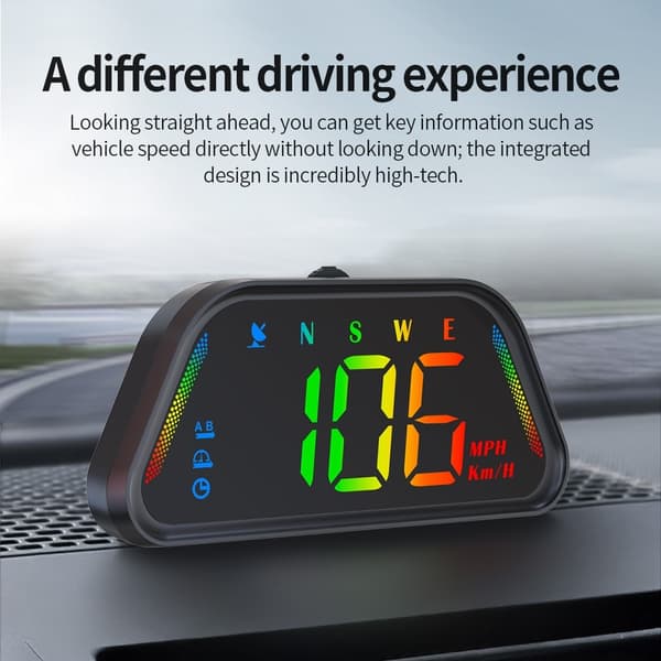 Hastighetsmätare GPS-HUD (Head-Up Display) kompass höjdmätare auto på-/av Blå