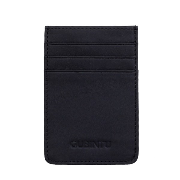 GUBINTU G111 RFID Protected Genuine Leather Credit Card Money ID Black
