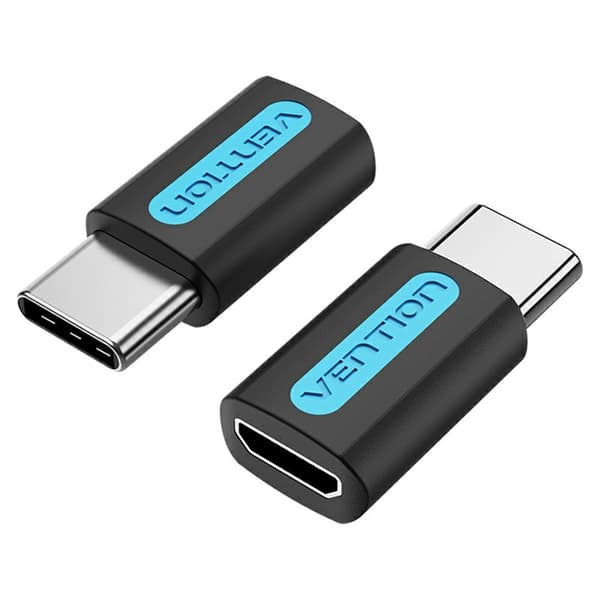 VENTION USB 2.0 USB-C Han til Micro-B Hun Adapter Mini OTG Konverter Black