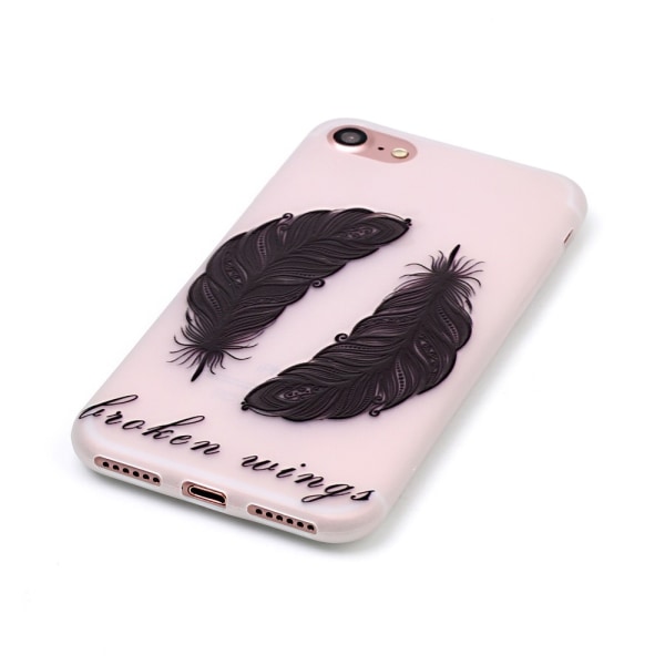 iPhone 7 4,7" Skal Glow in the dark - Tribal Feathers Lila